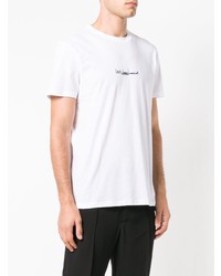 Мужская бело-черная футболка с круглым вырезом с принтом от Les Benjamins