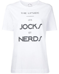 Женская бело-черная футболка с круглым вырезом с принтом от The Upside