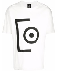 Мужская бело-черная футболка с круглым вырезом с принтом от Thom Krom