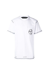 Мужская бело-черная футболка с круглым вырезом с принтом от United Standard