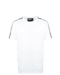 Мужская бело-черная футболка с круглым вырезом с принтом от Versus