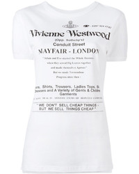 Женская бело-черная футболка с круглым вырезом с принтом от Vivienne Westwood