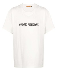 Мужская бело-черная футболка с круглым вырезом с принтом от Vyner Articles