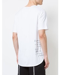 Мужская бело-черная футболка с круглым вырезом с принтом от Haculla