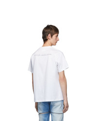 Мужская бело-черная футболка с круглым вырезом с принтом от Random Identities