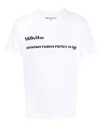 Мужская бело-черная футболка с круглым вырезом с принтом от White Mountaineering