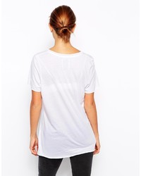 Женская бело-черная футболка с круглым вырезом с принтом от Zoe Karssen