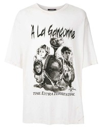 Мужская бело-черная футболка с круглым вырезом с принтом от À La Garçonne