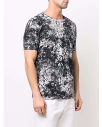 Мужская бело-черная футболка с круглым вырезом с цветочным принтом от Avant Toi