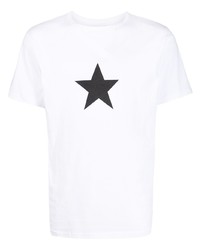 Мужская бело-черная футболка с круглым вырезом со звездами от agnès b.