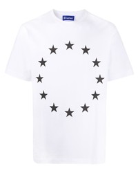 Мужская бело-черная футболка с круглым вырезом со звездами от Études