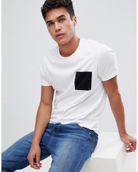 Мужская бело-черная футболка с круглым вырезом от ASOS DESIGN