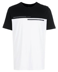 Мужская бело-черная футболка с круглым вырезом от BOSS