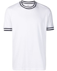 Мужская бело-черная футболка с круглым вырезом от Brunello Cucinelli