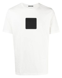 Мужская бело-черная футболка с круглым вырезом от C.P. Company