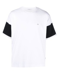 Мужская бело-черная футболка с круглым вырезом от Calvin Klein