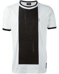 Мужская бело-черная футболка с круглым вырезом от Fendi