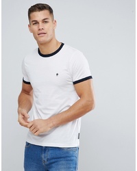 Мужская бело-черная футболка с круглым вырезом от French Connection