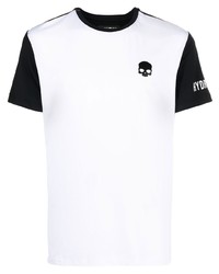 Мужская бело-черная футболка с круглым вырезом от Hydrogen