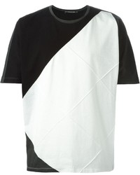 Мужская бело-черная футболка с круглым вырезом от Issey Miyake