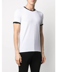 Мужская бело-черная футболка с круглым вырезом от Balmain