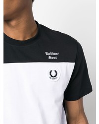 Мужская бело-черная футболка с круглым вырезом от Raf Simons X Fred Perry