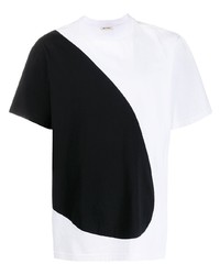 Мужская бело-черная футболка с круглым вырезом от Marni