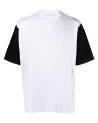 Мужская бело-черная футболка с круглым вырезом от Neil Barrett