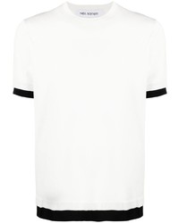 Мужская бело-черная футболка с круглым вырезом от Neil Barrett