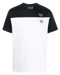 Мужская бело-черная футболка с круглым вырезом от Raf Simons X Fred Perry
