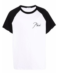 Мужская бело-черная футболка с круглым вырезом от Rhude