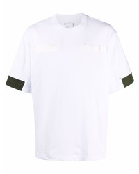 Мужская бело-черная футболка с круглым вырезом от Sacai
