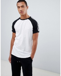 Мужская бело-черная футболка с круглым вырезом от Threadbare