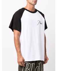 Мужская бело-черная футболка с круглым вырезом от Rhude