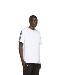 Мужская бело-черная футболка с круглым вырезом от adidas Originals