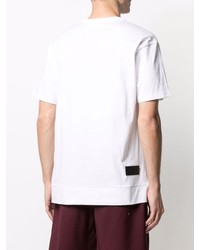 Мужская бело-черная футболка с круглым вырезом от Low Brand