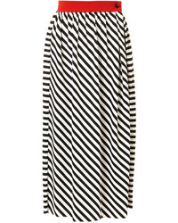 Бело-черная юбка в вертикальную полоску