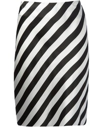 Бело-черная юбка-карандаш в вертикальную полоску от Ann Demeulemeester