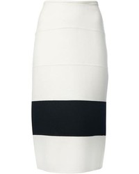 Бело-черная юбка-карандаш в горизонтальную полоску от Agnona