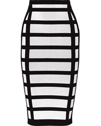 Бело-черная юбка-карандаш в клетку от Balmain