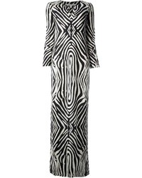 Бело-черное вечернее платье в вертикальную полоску от Diane von Furstenberg