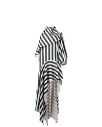 Бело-черное вечернее платье в вертикальную полоску от MARQUES ALMEIDA
