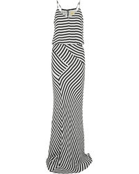 Бело-черное вечернее платье в вертикальную полоску от Mason by Michelle Mason