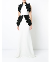 Бело-черное вечернее платье от Christian Siriano