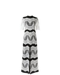 Бело-черное кружевное вечернее платье от Olympiah