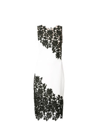 Бело-черное кружевное платье-футляр от Alice + Olivia