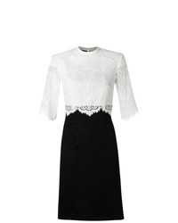 Бело-черное кружевное платье-футляр от Olympiah