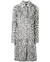 Женское бело-черное пальто с принтом от Givenchy