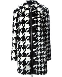 Женское бело-черное пальто с узором "гусиные лапки" от Stella McCartney