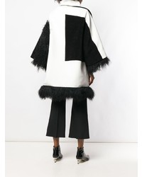 Женское бело-черное пальто от Gianluca Capannolo